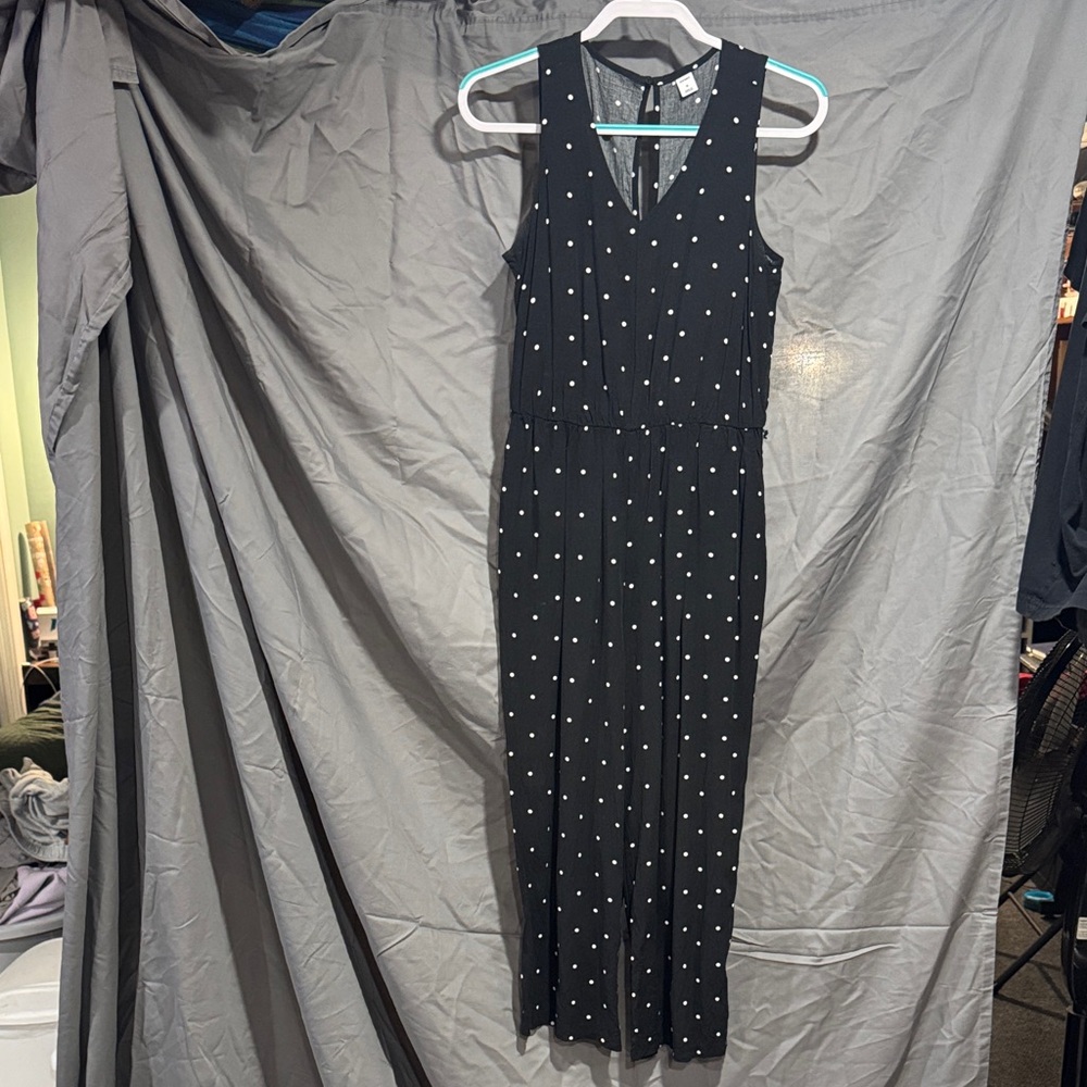 Old Navy Black and White Polka Dot Jumpsuit